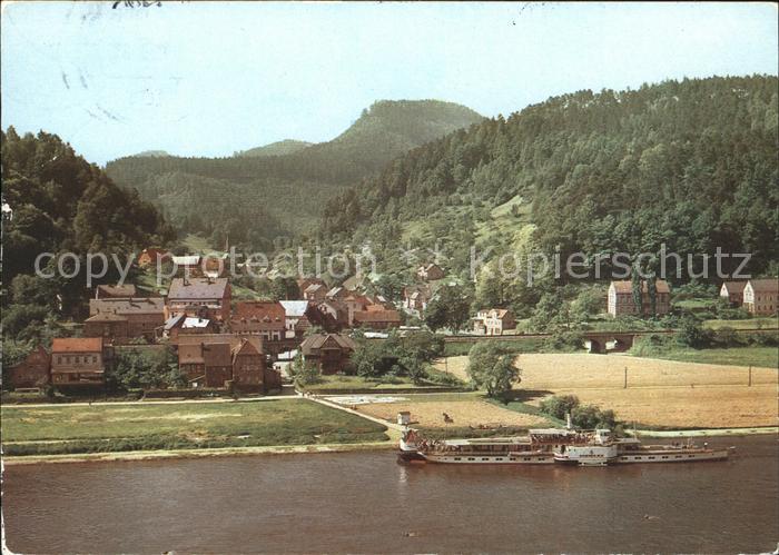 Krippen Bad Schandau Ortsblick Ausflugsschiff