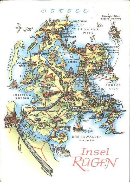 Insel Ruegen uebersichtskarte