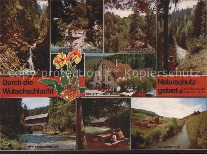 Wutach Lothenbachklamm Am Raeuberschloessle Schattenmuehle Stalleggerbruecke Sch
