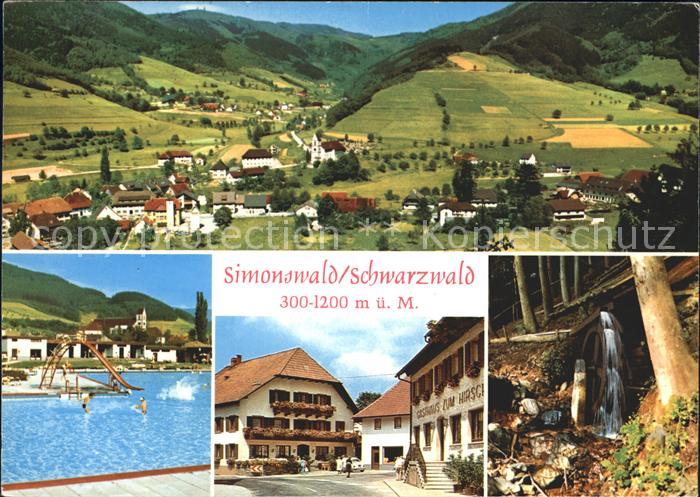 Simonswald Panorama Schwimmbad Gasthaus zum Hirschen Wasserrad