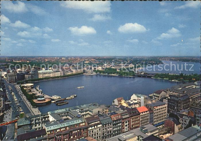 HAMBURG  CITY Binnen und Aussenalster Fliegeraufnahme