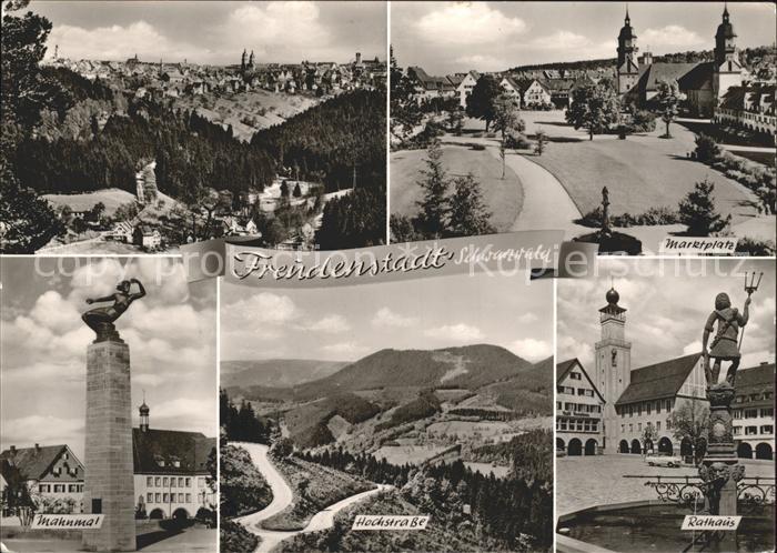 Freudenstadt Gesamtansicht Marktplatz Mahnmal Hochstrasse Rathaus