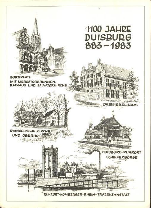 Duisburg Ruhr Burgplatz Rathaus Dreigiebelhaus Ev Kirche Oberhof Schifferboerse