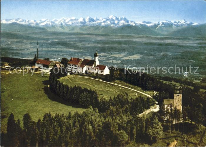 Hohenpeissenberg Terrassencafe Restaurant Bayerischer Rigi mit Zugspitze Flieger