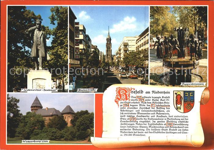 Krefeld Seidenweber Denkmal Rheinstrasse Puppenbrunnen Wasserburg Linn