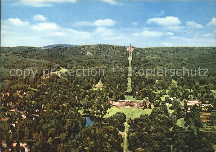 Wilhelmshoehe Kassel Schloss und Herkules Fliegeraufnahme