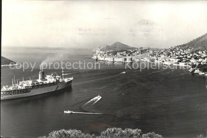 Dubrovnik Ragusa Teilansicht Dampfer