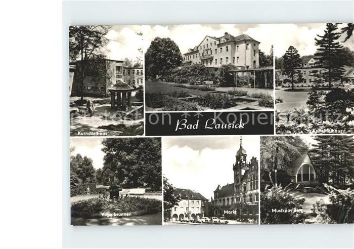 Bad Lausick Kurmittelhaus Vogelbrunnen Markt Musikpavillon
