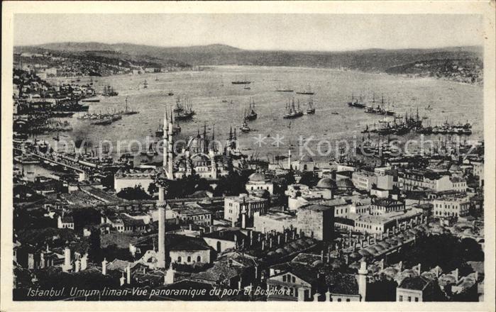 Istanbul Constantinopel Umum liman Vue panoramique du port et Bosphore
