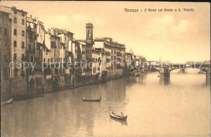 Firenze Florenz Arno col Ponte a S Trinita
