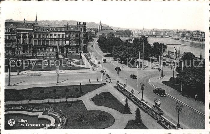 Liege Luettich Les Terrasses et la Meuse