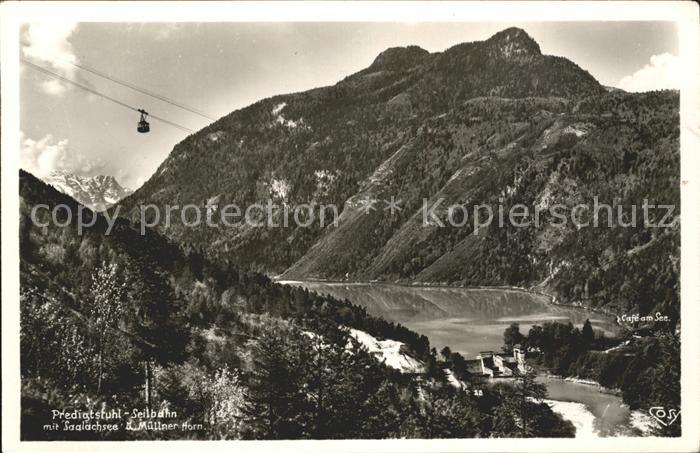 Bad Reichenhall Predigtstuhl Seilbahn mit Saalachsee und Muellner Horn