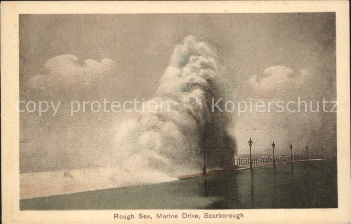 Scarborough UK Rough Sea Marine Drive