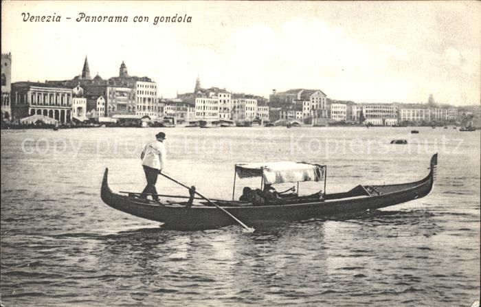 Venezia Venedig Panorama con gondola
