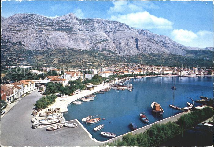 Makarska Dalmatien Hafenpartie Fliegeraufnahme