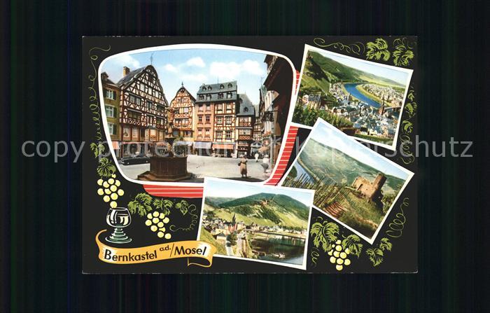 BERNKASTEL-KUES Berncastel Rheinland-Pfalz Marktplatz Brunnen Fliegeraufnahme Bu