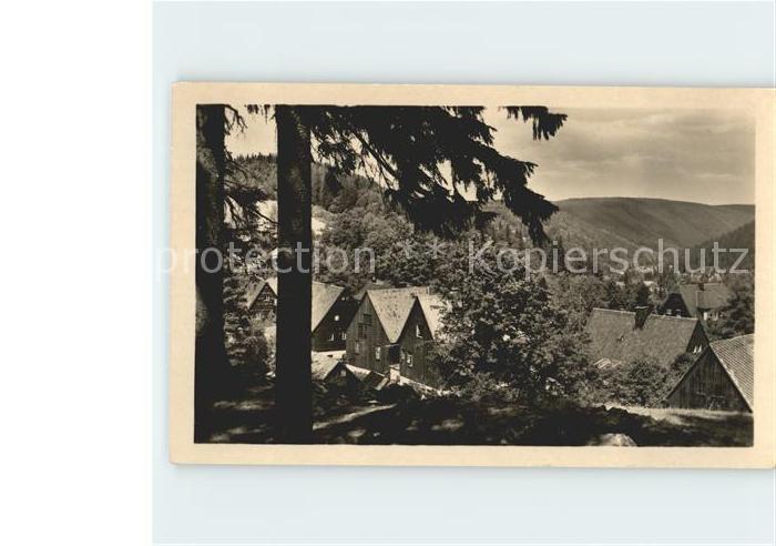 Baerenfels Erzgebirge Blick vom Steinmeer auf Kipsdorf