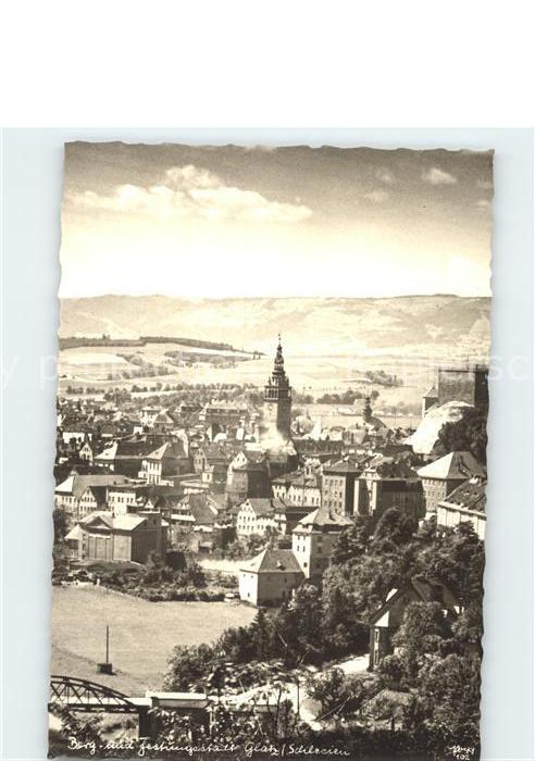 Glatz Niederschlesien Stadtblick mit Festung Glatz