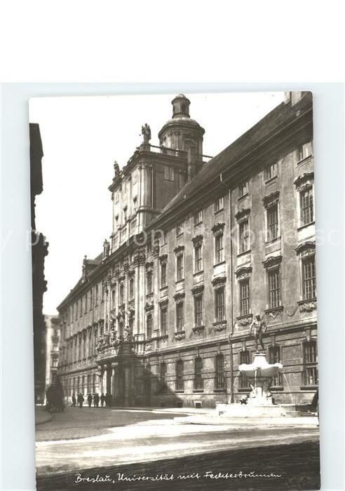 Breslau Niederschlesien Universitaet mit Fechterbrunnen