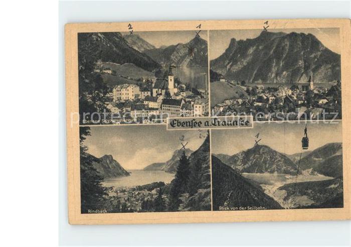 Ebensee Oberoesterreich Ortsansicht Rindbach Blick von der Seilbahn