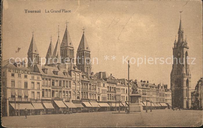 Tournai Hainaut La Grande Place Monument Tour Eglise