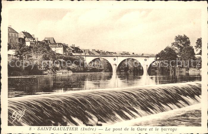 Saint-Gaultier Pont de la Gare et le barrage