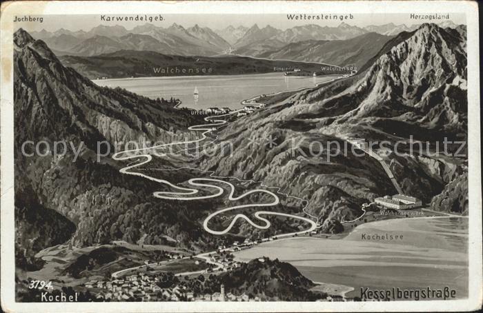 Kochel See Kesselbergstrasse Alpenpanorama