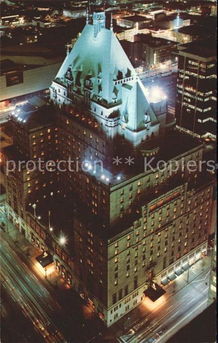 Vancouver British Columbia Hotel Vancouver at night Skyscraper