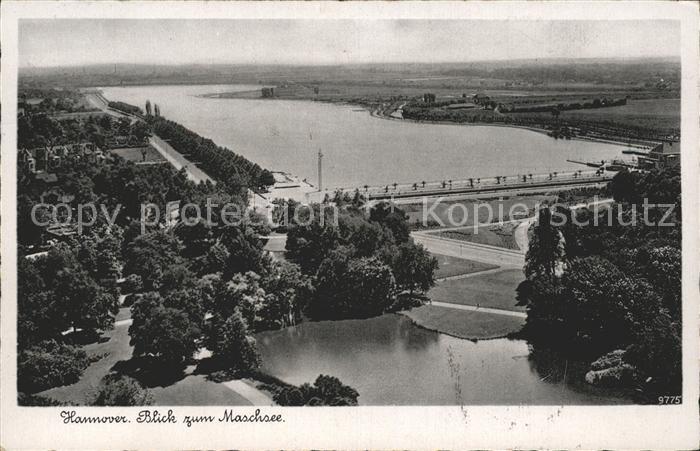 HANNOVER  CITY Panorama Blick zum Maschsee Bromsilber Imitation
