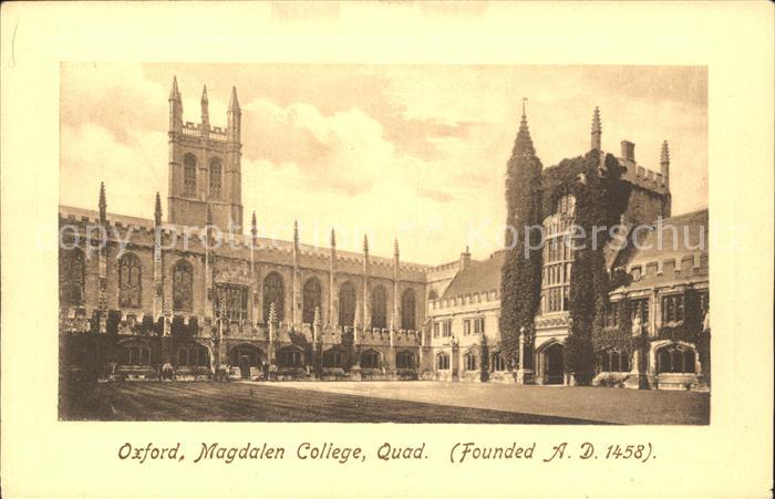 Oxford Oxfordshire Magdalen College Quad founded 1458 Frith's Series
