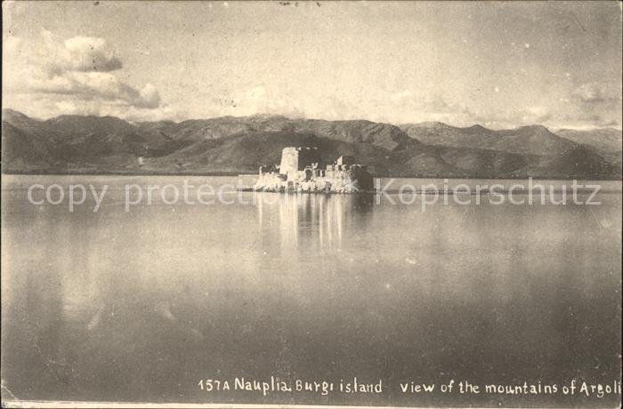 Nauplia Nauplion Burgi Island Mountains of Argoli