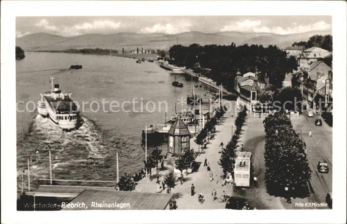 Biebrich Wiesbaden Rheinanlagen Dampfer