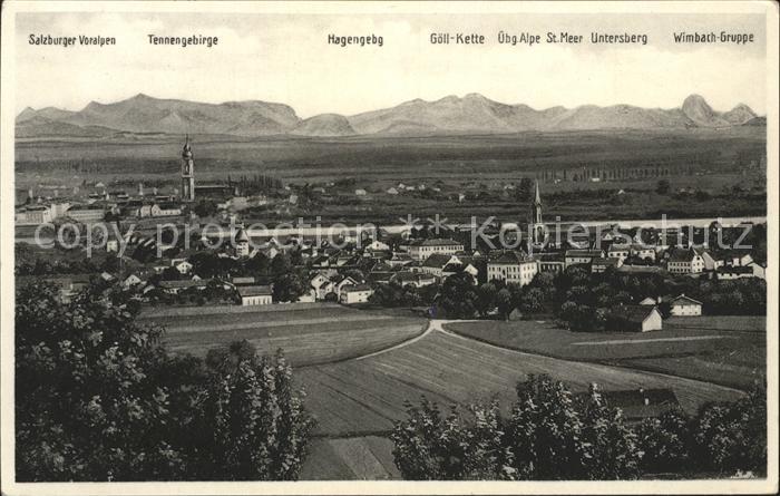 Simbach Inn Gesamtansicht mit Alpenpanorama