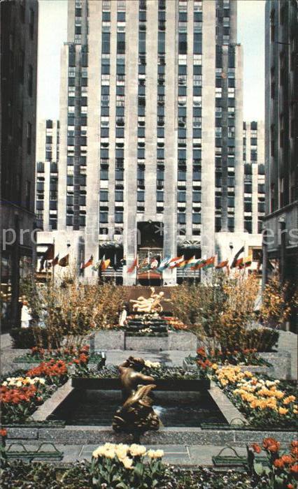 New York City Rockefeller Center Building Flower Garden