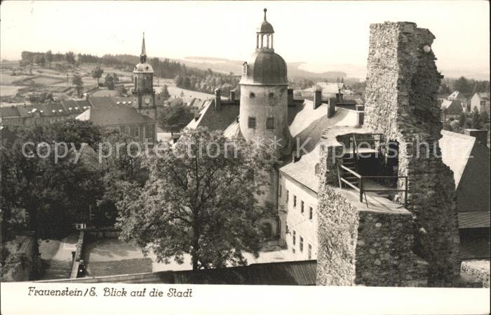 Frauenstein Sachsen Blick auf die Stadt Ruine