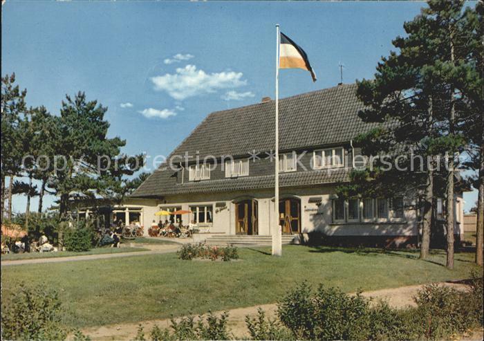 St Peter-Ording Cafe Baehnck Hotel Restaurant Fahne