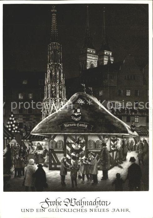 NueRNBERG  CITY Christkindles Markt St Sebalduskirche Weihnachtskarte