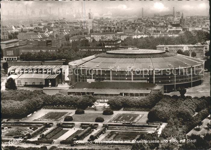 DORTMUND  CITY Westfalenhalle mit Rosenterrasse und Blick zur Stadt