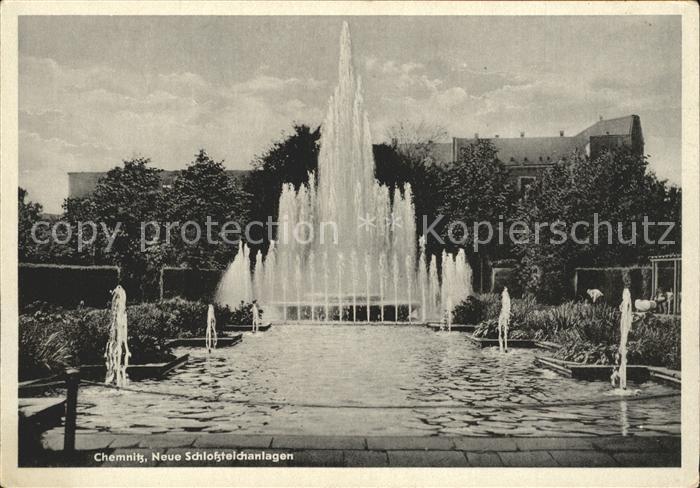 CHEMNITZ Sachsen Neue Schlossteichanlagen Springbrunnen