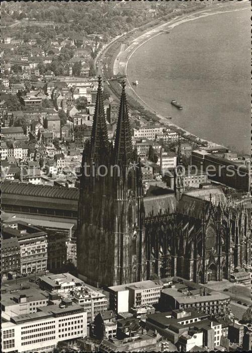 Koeln Rhein Dom Fliegeraufnahme