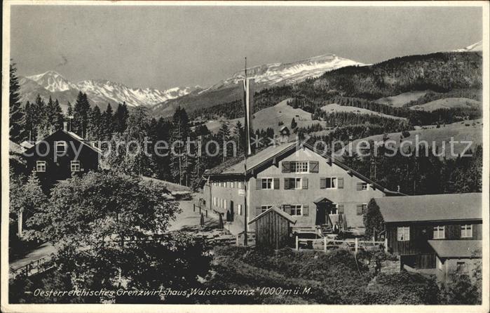 Walserschanz Kleinwalsertal oesterreichisches Grenzwirtshaus Alpen