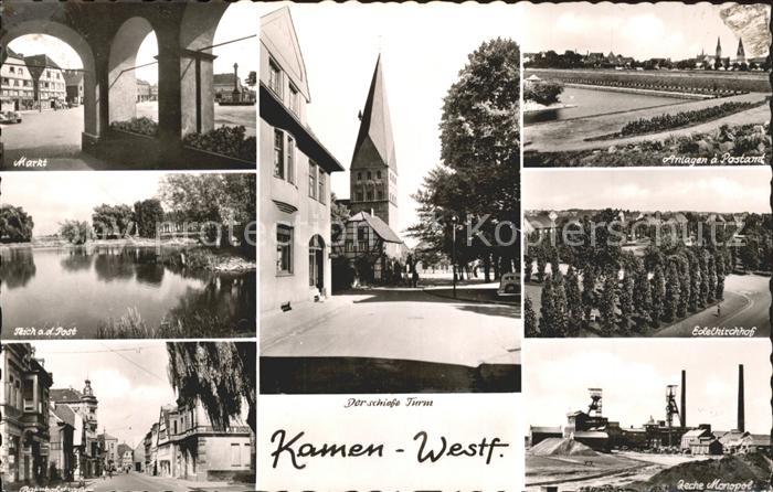 Kamen Westfalen Markt Teich Bahnhofstrasse Schiefe Turm Anlagen Edelkirchhof Zec