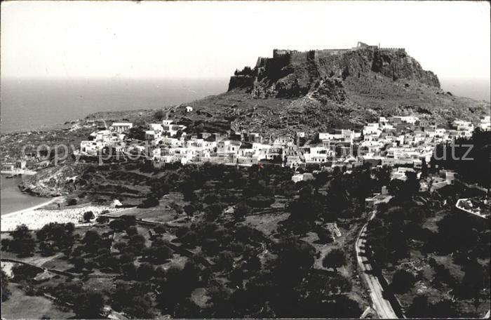 Lindos Lindo Panorama mit Akropolis