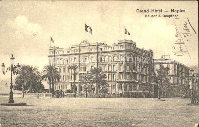 Naples Neapel Grand Hotel Hauser & Doepfner Flagge