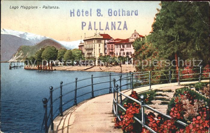 Pallanza Uferpartie am Lago Maggiore Hotel S. Gothard