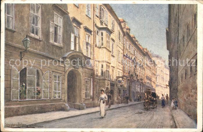 WIEN AT Johannesgasse Pferdekutsche Kuenstlerkarte L.H. Fischer