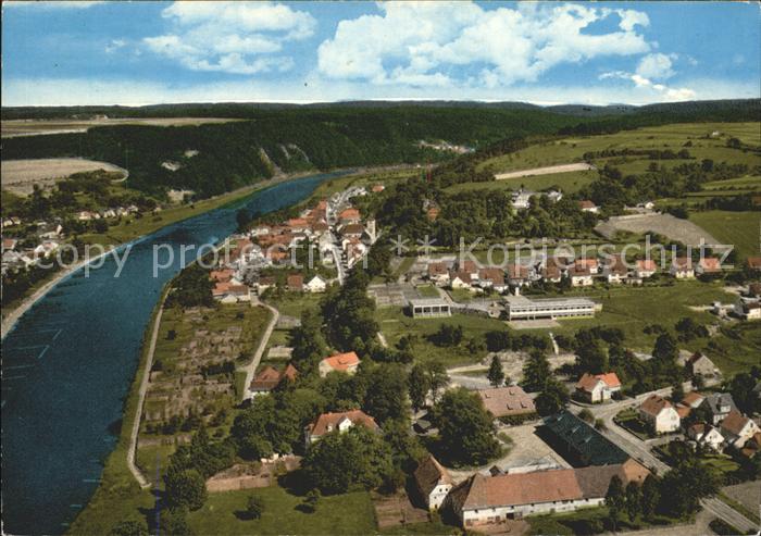 Herstelle Weser mit Wuergassen Fliegeraufnahme
