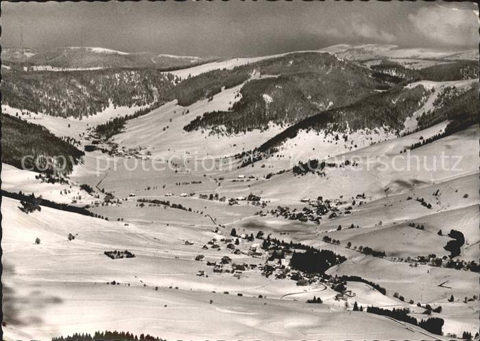 Bernau Schwarzwald Winterpanorama Fliegeraufnahme