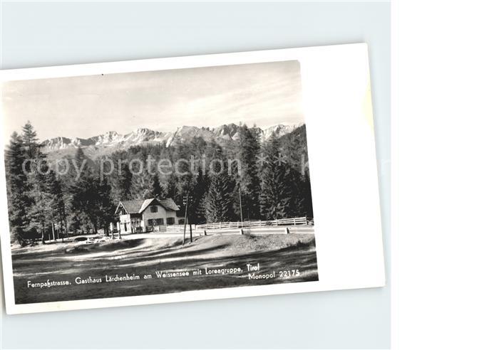 Weissensee Kaernten Fernpassstrasse Gasthaus Laerchenheim Loreagruppe