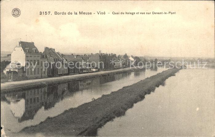 Vise Bords de la Meuse Quai du halage et vue dsur Devant le Pont